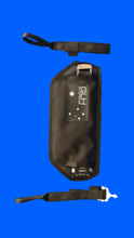 Load image into Gallery viewer, Black belly band waist bag with GLH Systems branding on a blue background