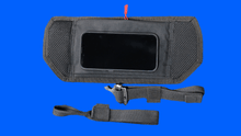 Load image into Gallery viewer, Black belly band waist bag with GLH Systems branding on a blue background