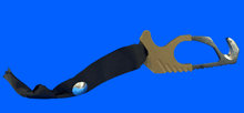 Load image into Gallery viewer, Carabiner with strap on a blue background
